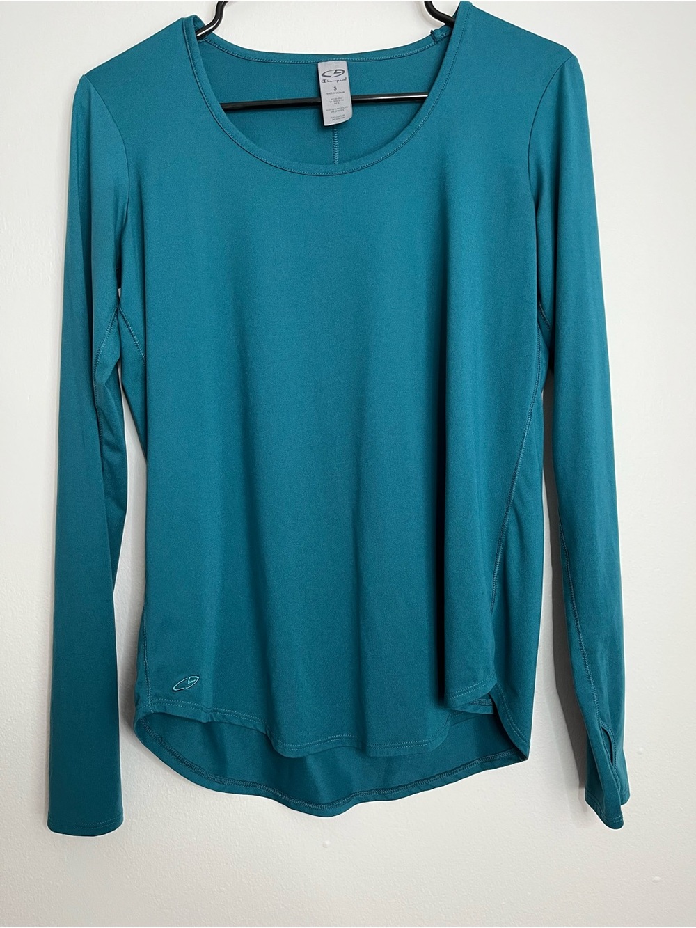 Champion Women's Teal Long-Sleeve Scoop Neck Performance Tee